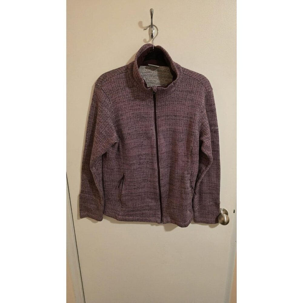 Columbia Jacket Full Zip Burgundy Mock Neck Pockets Womens XL Cozy Warm